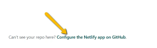 Netlify - permissão repositório Github1 Netlify - permissão repositório Github1